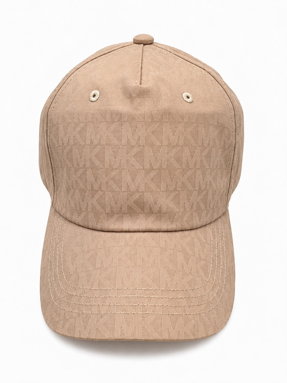 🆕️Michael Kors MK Logo Jacquard Baseball Cap Beige Adjustable NWT